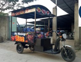 Xe ba bánh điện bán hàng lưu động BBQ