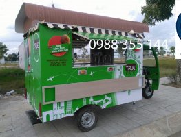 XE ĐIỆN MÀU XANH BÁN TRÀ SỮA