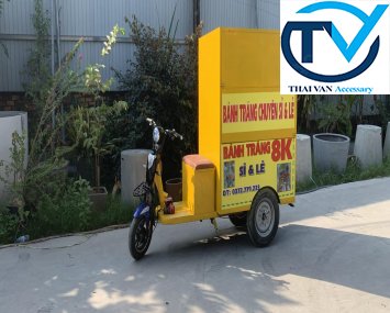 Xe bánh tráng trộn chạy điện mini 
